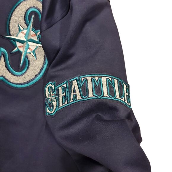 SEATTLE MARINERS Sweater Adult Large Blue Embroidered Full Zip Outdoor Hooded - Picture 5 of 11